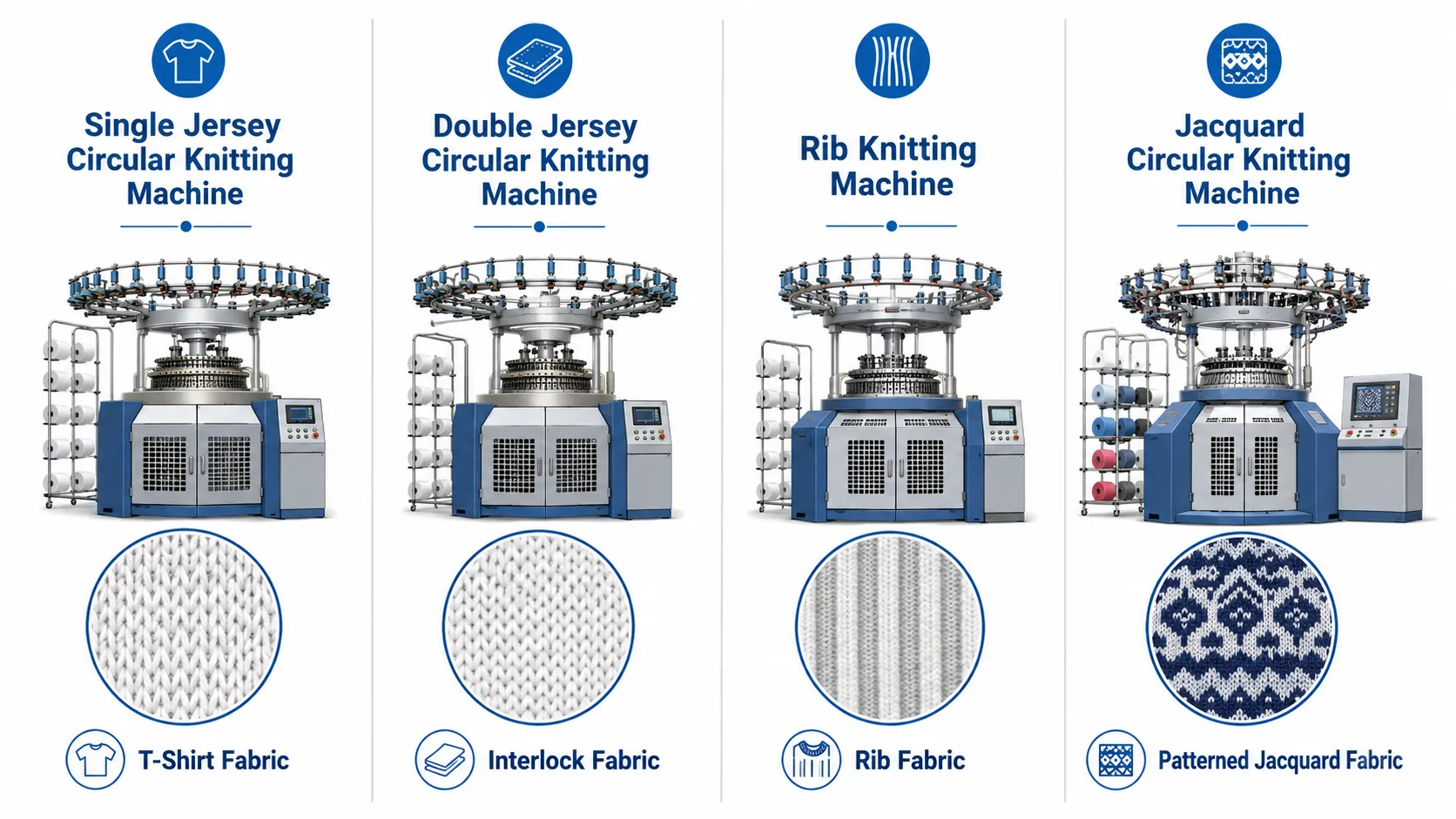 circular-knitting-machine-types أنواع آلات الحياكة الدائرية