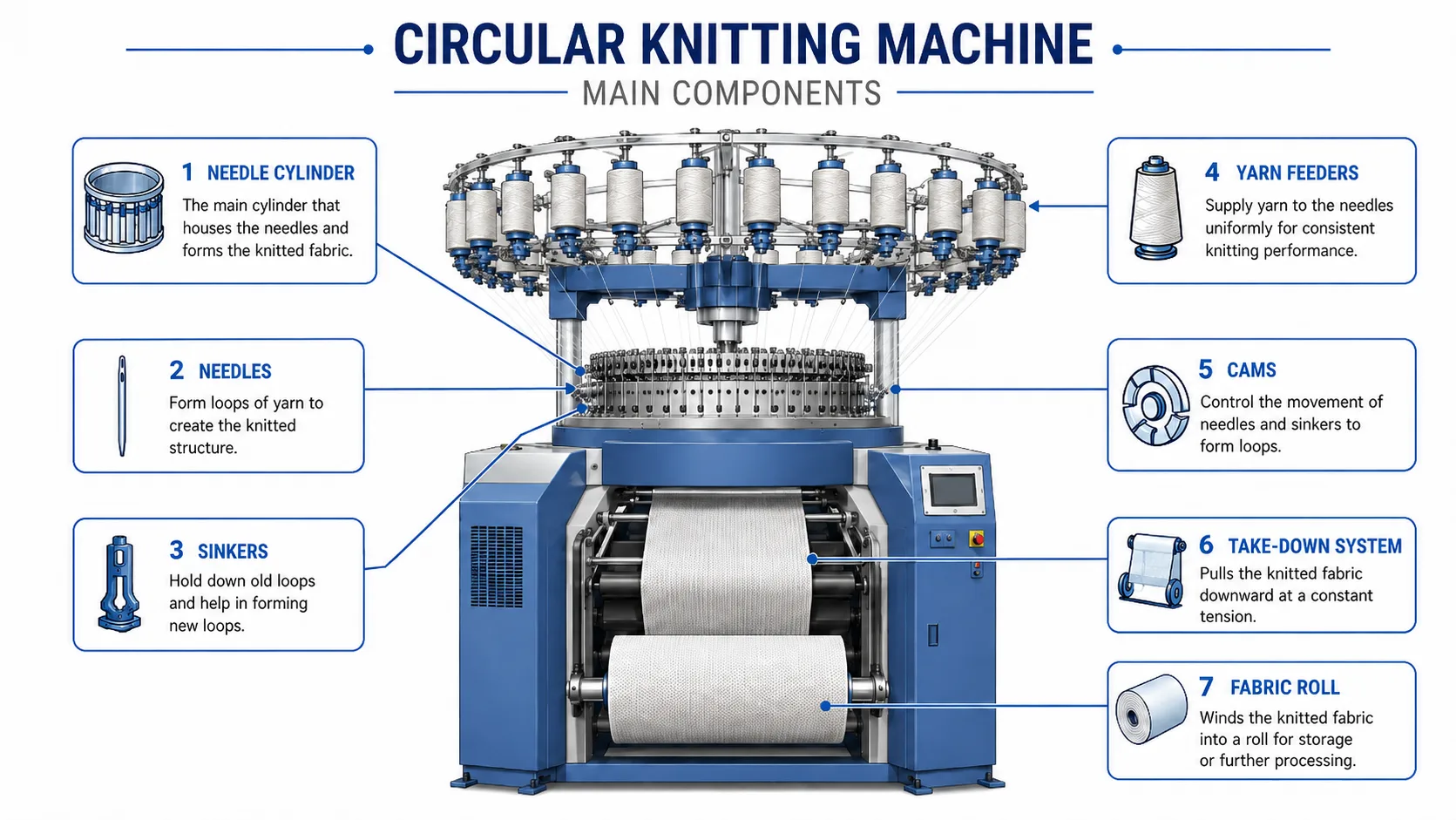 آلة الحياكة الدائرية-المكونات الرئيسية.webp